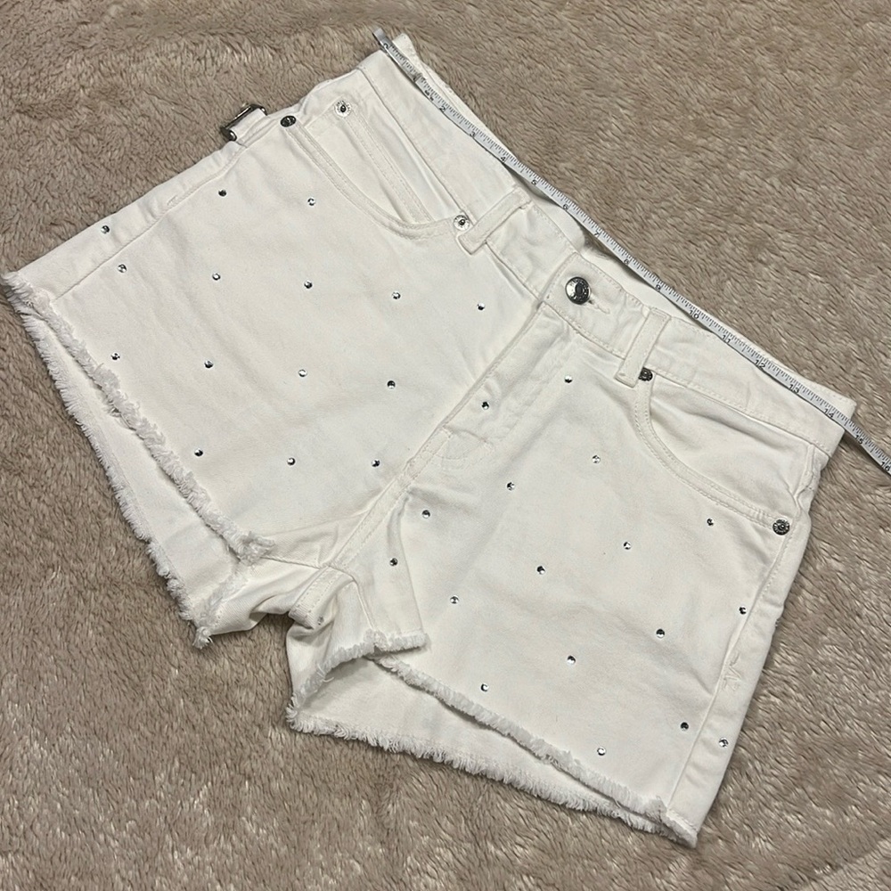 ZADIG & VOLTAIRE Storm Crystal-embellished Mid-Rise Jean Shorts - Picture 7 of 9